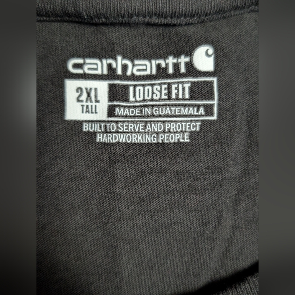 Men's Carhartt Loose Fit Classic Black Pocket T-shirt Size 2XL Tall - Picture 3 of 6